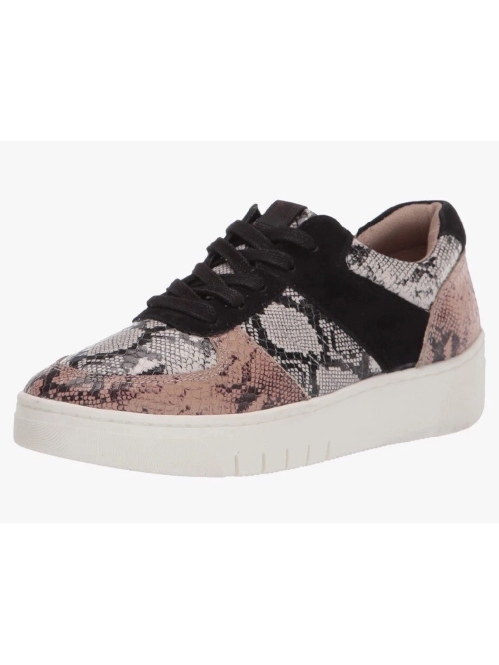 Naturalizer Hadley Animal Snake-Print Platform Sneaker in Blush & Black Sz 10W